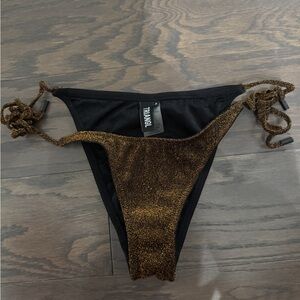 Triangl Swimwear Black and Gold Bikini Bottom